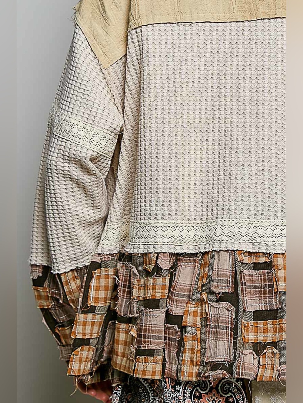 POL “Sundance Plaid” Oversized Shacket Jacket Boho Western Fall Layering | Coco - Picture 7 of 7